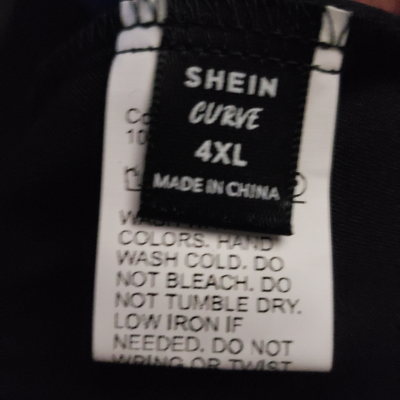 Shein curve Plus Size 4X Black embroidered blouse top shirt crochet - Picture 7 of 8